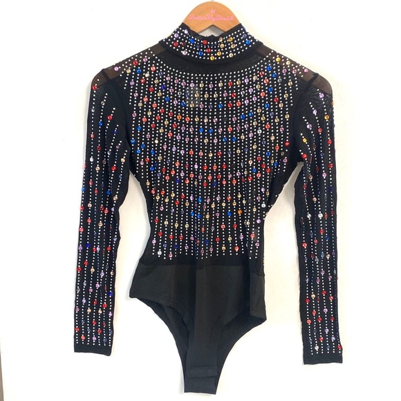 (A8) Radiant Slay Rhinestone Bodysuit, Size XS, NWT - Picture 5 of 16